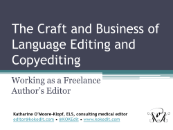 The Craft and Business of Language Editing and Copyediting