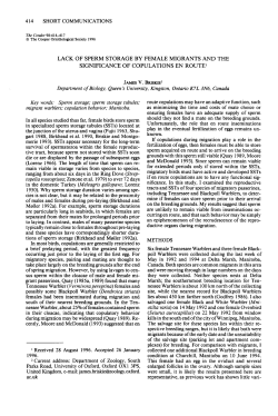 Lack of Sperm Storage by Female Migrants and the Significance of