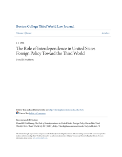 The Role of Interdependence in United States Foreign Policy