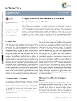Copper tolerance and virulence in bacteria - RSC Publishing