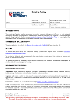 Grading Policy - Charles Darwin University