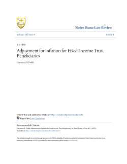 Adjustment for Inflation for Fixed