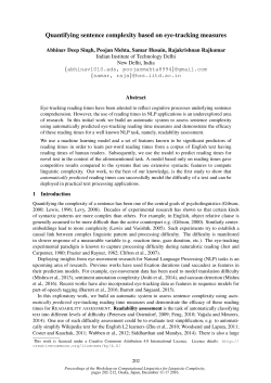Quantifying sentence complexity based on eye