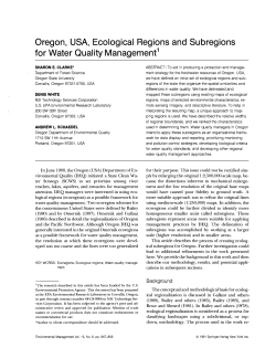 Oregon, USA, Ecological Regions and Subregions for Water Quality