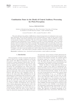 Combination Tones in the Model of Central Auditory