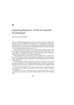Explaining Reference: A Plea for Semantic Psychologism
