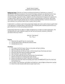 Specific Heat of a Metal