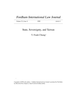 State, Sovereignty, and Taiwan
