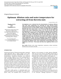 Optimum dilution ratio and water temperature for