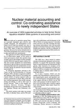 Nuclear material accounting and control: Co-ordinating