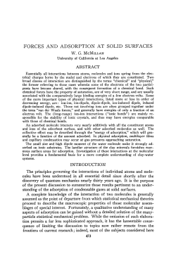 forces and adsorption at solid surfaces