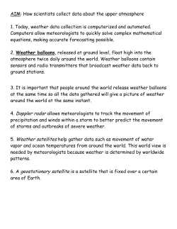 AIM: How scientists collect data about the upper atmosphere 1