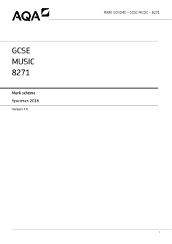 GCSE Music Specimen mark scheme Component 1