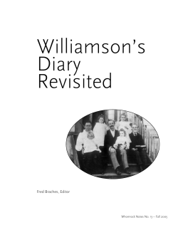 John Williamson`s Diary Revisited