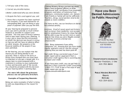 Have you Been Denied Admissions to Public Housing?