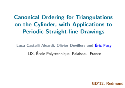Canonical Ordering for Triangulations on the - LIX
