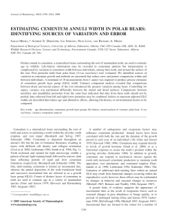 estimating cementum annuli width in polar bears: identifying sources