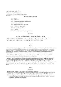 Act on product safety (Product Safety Act)1)