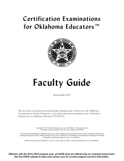 CEOE Faculty Guide - Certification Examinations for Oklahoma