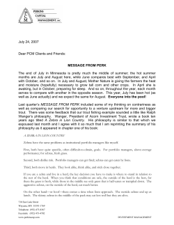 July 2007 - Perkins Capital Management