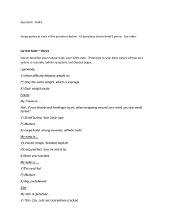 Ayurvedic Intake Assign points to each of the questions below. All