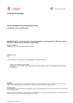 University of Groningen The all-volunteer force in the Russian