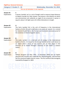 HighFour General Sciences Round 3 Category C: Grades 9 &ndash; 10