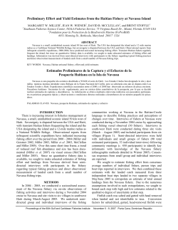 Preliminary Effort and Yield Estimates from the Haitian Fishery at