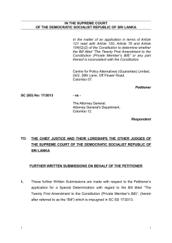 further Written Submissions - Centre for Policy Alternatives