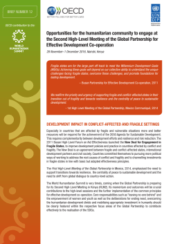 Opportunities for the humanitarian community to engage