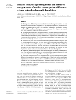 Effect of seed passage through birds and lizards on emergence rate