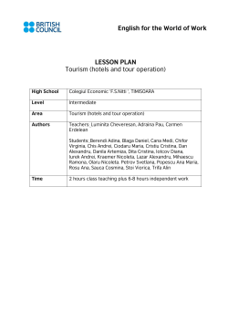 Applying for a job in tourism : Hotel
