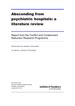 Absconding from psychiatric hospitals: a literature review. Duncan