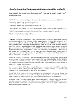 Contribution of short food supply chains to sustainability and health