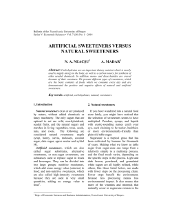 Neacsu, N.A., Madar, A.: Artificial Sweeteners versus Natural