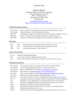Curriculum Vita Geological Sciences and Science Education Central