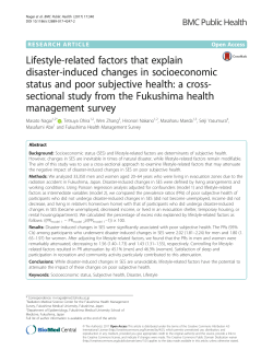 Lifestyle-related factors that explain disaster