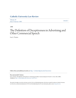 The Definition of Deceptiveness in Advertising and Other
