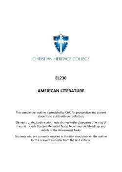 EL230 AMERICAN LITERATURE