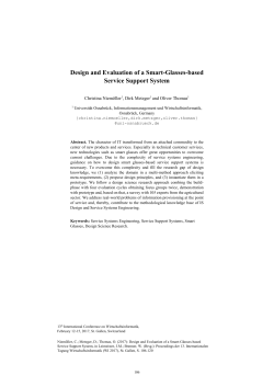 Design and Evaluation of a Smart-Glasses-based Service