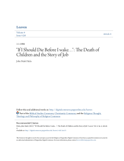 "If I Should Die Before I wake. . .": The Death of Children and the