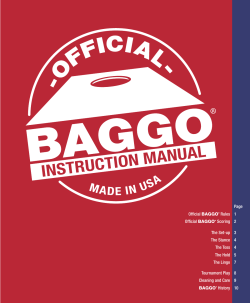 Page Official BAGGO&reg; Rules 1 Official BAGGO&reg; Scoring 2 The Set