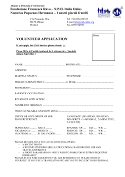 NPH ITALIA Onlus - Come aiutarci - Volontariato