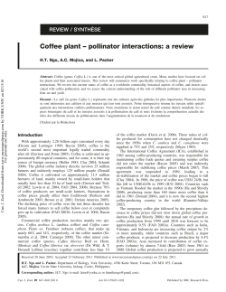Coffee plant &ndash; pollinator interactions: a review