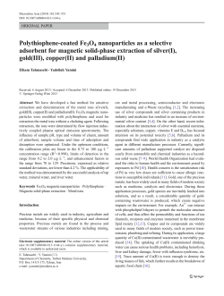 Polythiophene-coated Fe3O4nanoparticles as a selective adsorbent