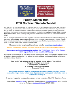 Friday, March 10th BTU Contract Walk-In Toolkit