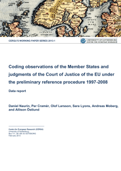Coding observations of the Member States and judgments of the