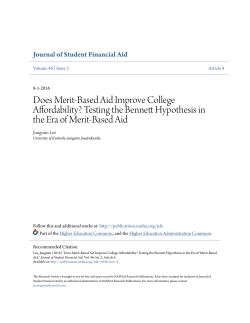 Does Merit-Based Aid Improve College Affordability? Testing the