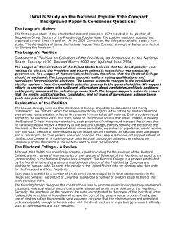 LWVUS Study on the National Popular Vote Compact Background