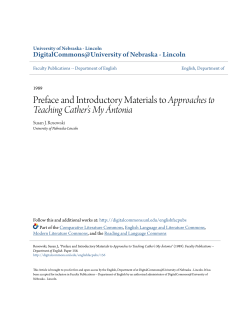 Preface and Introductory Materials to Approaches to Teaching